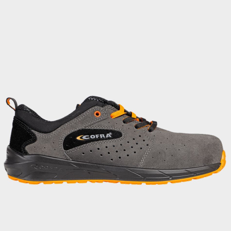 Pantofi de protecție S1P - FARTLEK S1PS, Pantofi de protecție din piele velur perforată, bombeu compozit, talpă poliuretan