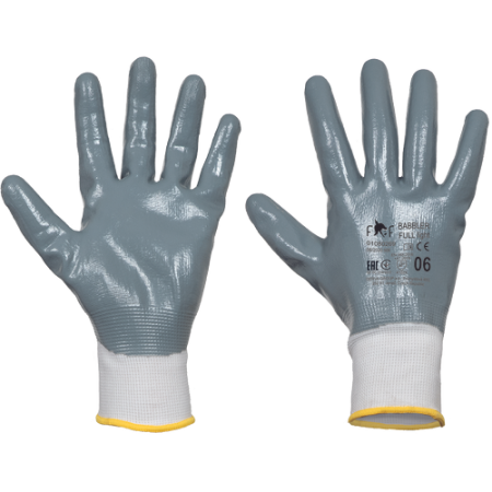 PROTECȚIA MÂINILOR - FF BABBLER FULL, Mănuși de protecție din tricot poliester seamless, imersate în nitril