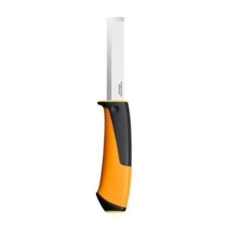 SCULE & MATERIALE - FISKARS, Cuțit pentru tâmplărie cu lamă tip daltă și ascuțitor în teacă