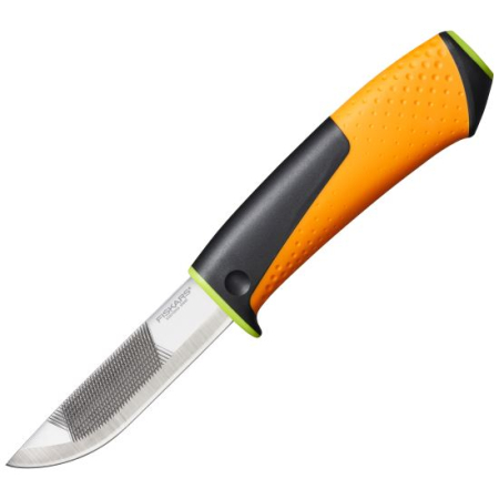 SCULE & MATERIALE - FISKARS, Cuțit pentru uz intensiv cu ascuțitor în teacă