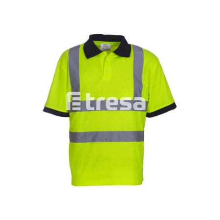 Oferte Speciale - FLUO, Tricou Polo HI-VIS din poliester, cu benzi reflectorizante