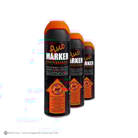 Diverse (lichidari) - FLUOMARKER, Spray profesional pentru marcaje in constructii, topografie, proiectari, drumuri, 500ml