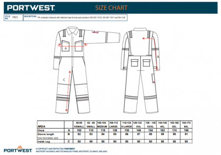 BIZFLAME - FR21, Combinezon antistatic ușor din bumbac, 210 g/mp [1]