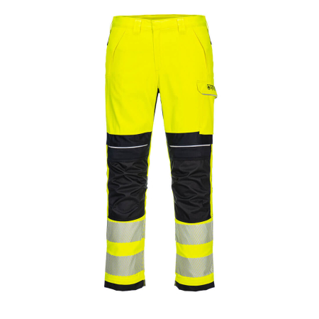 Îmbrăcăminte IGNIFUGĂ (ANTI-FLACĂRĂ) - FR406, Pantaloni HI-VIS din 60% modacrilic, 39% bumbac, 1% fibre carbon, 280 g/mp