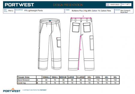 BIZFLAME - FR412, Pantaloni în talie din bumbac cu fibră de carbon, 210 g/mp [2]