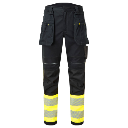 Îmbrăcăminte IGNIFUGĂ (ANTI-FLACĂRĂ) - FR416, Pantaloni HI-VIS din 60% modacrilic, 39% bumbac, 1% fibre carbon, 280 g/mp