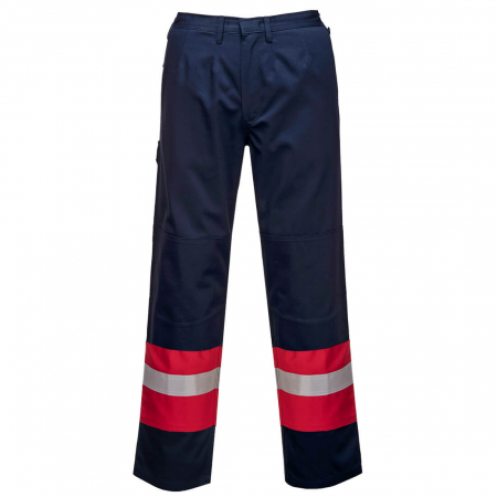 Pantaloni si salopete reflectorizante (HI-VIS) - BIZFLAME - FR56, Pantaloni în talie din bumbac, 350 g/mp
