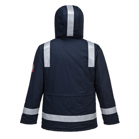 BIZFLAME - FR59, Jachetă de iarnă antistatică și ignifugă, cu glugă detașabilă, din bumbac și fibră de carbon Bizflame, 350 g/mp, căptușeală termică 170 g/mp [1]