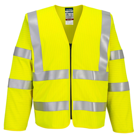 IMBRACAMINTE - FR616, Vestă HI-VIS din 98% poliester 2% fibra de carbon, urzeala tricot, 120 g/mp