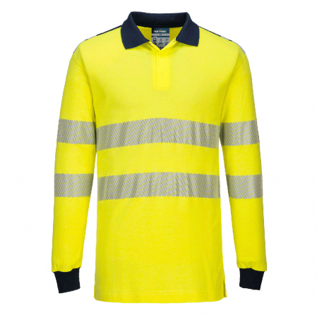 PW3 - FR702, Tricou polo HI-VIS cu mânecă lungă, din material ignifug Modaflame Knit HV, 210 g/mp [3]