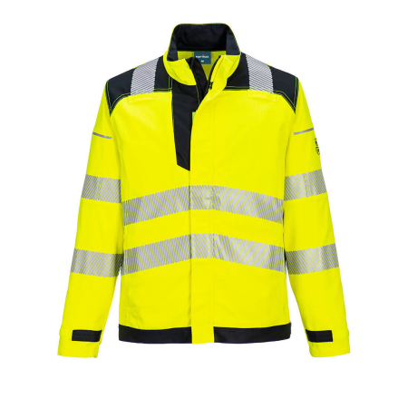 Îmbrăcăminte IGNIFUGĂ (ANTI-FLACĂRĂ) - FR714, Jachetă HI-VIS din 60% modacrilic, 39% bumbac, 1% fibre carbon, 280 g/mp