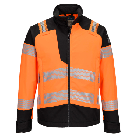 Îmbrăcăminte IGNIFUGĂ (ANTI-FLACĂRĂ) - FR718, Jachetă softshell HI-VIS din 100% poliester, 350 g/mp