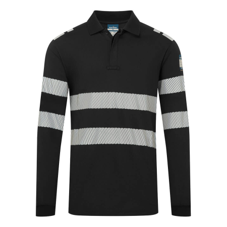 Îmbrăcăminte IGNIFUGĂ (ANTI-FLACĂRĂ) - FR733, Tricou polo HI-VIS din 60% modacrilic, 39% bumbac, 1% fibră de carbon, 200 g/mp
