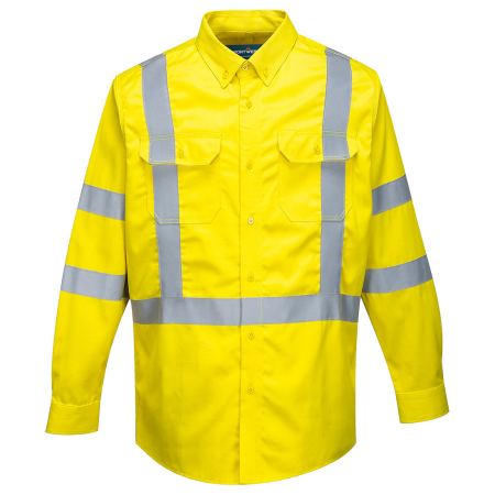 IMBRACAMINTE - FR95, Cămașă ignifugă HI-VIS din 88% bumbac, 12% nailon, 237 g/mp