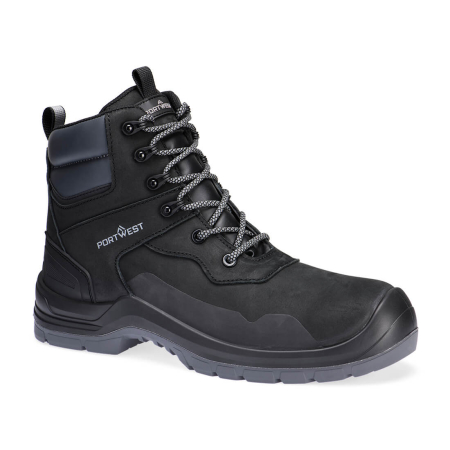 ÎNCĂLȚĂMINTE - FV06 S7L LG FO SR SC, Bocanci de protecție din nubuc integral cu bombeu compozit, lamelă antiperforație compozită, talpă din poliuretan și cauciuc