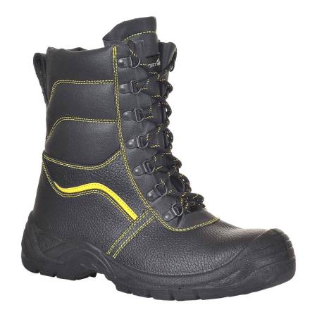 Bocanci de protecție S3 - FW05 S3 CI, Bocanci de protecție din piele spaltuita, căptușeală blană cu bombeu metalic, lamelă antiperforație metalică, talpă din poliuretan și TPU