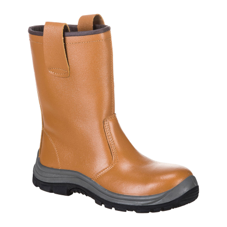 Bocanci de protecție S1P - FW06 S1P HRO, Cizme de protecție din piele, căptușeală blană cu bombeu metalic, lamelă antiperforație metalică, talpă din poliuretan și cauciuc
