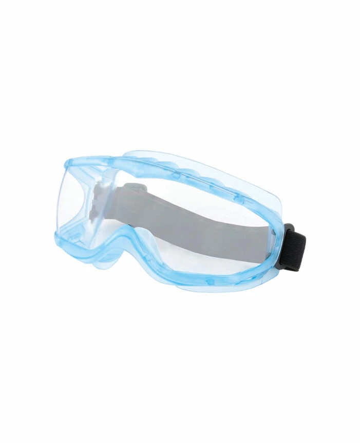 Ochelari de protecție - G1000, Ochelari de protecție tip goggle din policarbonat incolor, ramă PVC moale albastru, ventilație indirectă, anti-aburire, UV