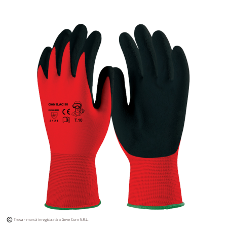 PROTECȚIA MÂINILOR - GAN1LACI, Mănuși de protecție din poliester, imersate în latex