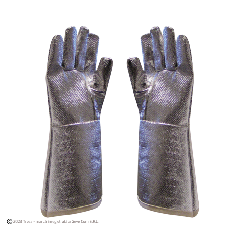 Protecție termică (căldură) - GANHEAT 59892, Mănuși de protecție aluminizate din para-aramidă, lungime 38 cm