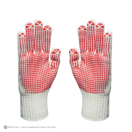 Riscuri minime - GANSTRONG 4379, Mănuși de protecție din bumbac și poliamidă, cu picouri antiderapante, ecartament 7