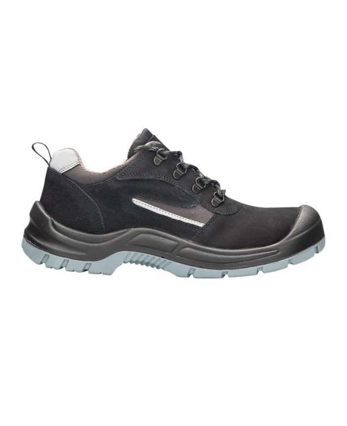 Pantofi de protecție S1P - GEARLOW S1P SR FO, Pantofi de protecție din piele velur de bizon și CORDURA, bombeu metalic și lamelă antiperforație din oțel, talpă PU/PU bicomponentă