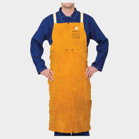 Sorturi ignifuge - GOLDEN, Șorț ignifug pentru sudură din piele șpalt cu cusături din kevlar, 107 x 60 cm