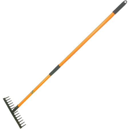Scule și unelte - Greblă 14 dinți-375 mm, coadă fibră 1500 mm