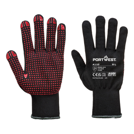 Protecție mecanică - GRIP 13, Mănuși de protecție din poliester, cu picouri PVC