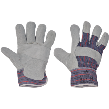 PROTECȚIA MÂINILOR - GULL LIGHT, Manusi de protectie din piele spalt bovina, imersate in material textil