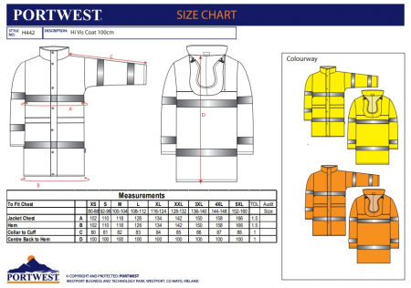 H442, Haină de ploaie HI-VIS din poliester 190T acoperit cu PVC, 200 g/mp [1]