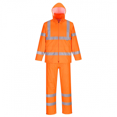 Costume reflectorizante (HI-VIS) - H448, Costum din poliester acoperit cu PVC, 200 g/mp, căptușeală plasă 60 g/mp