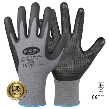 Mănuși Textile Imersate - HANDAN, Mănuși de protecție din nylon și lycra, imersate în spumă de nitril