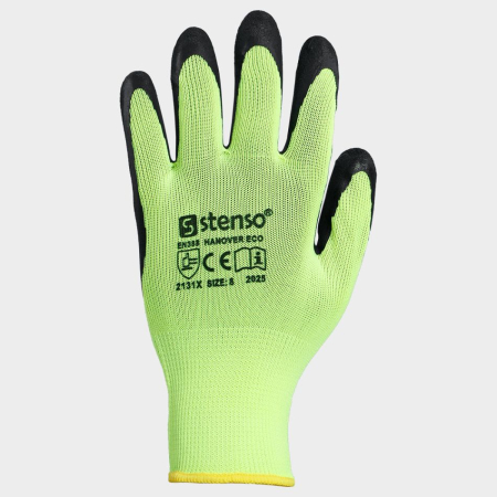 PROTECȚIA MÂINILOR - HANOVER ECO, Mănuși de protecție mecanică din poliester, imersate în spumă de latex