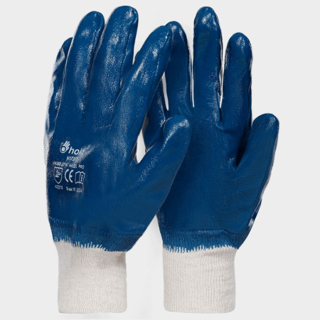 PROTECȚIA MÂINILOR - Hazel Pro, Manusi de protectie imersate in nitril din bumbac interlock