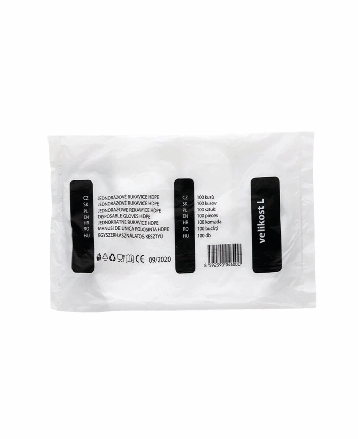 Mănuși Textile Simple - HDPE, Mănuși de unică folosință din polietilenă HDPE [set 100 bucăți]