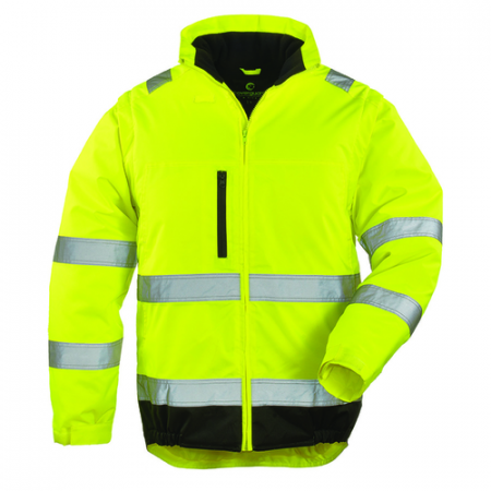 Îmbrăcăminte REFLECTORIZANTĂ (HI-VIS) - HI-WAY, Scurta de iarna 2 in 1 din poliester Oxford 300D