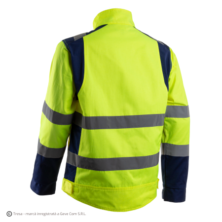 HIBANA, Jachetă de lucru din bumbac-poliester, cu benzi reflectorizante și inserții elastice, protecție vizuală clasa 2 și 3, 270 g/mp [1]