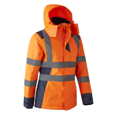 HORA FLUO, Jachetă HI-VIS de iarnă cu glugă integrată din poliester Oxford 300D impermeabilizat, căptușeală 160 g/mp [4]