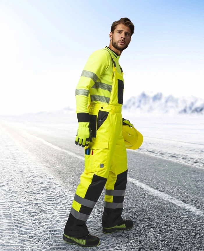 HOWARD REFLEX, Pantaloni cu pieptar HI-VIS de iarnă din poliester 175 g/mp, izolație termică 160 g/mp [5]