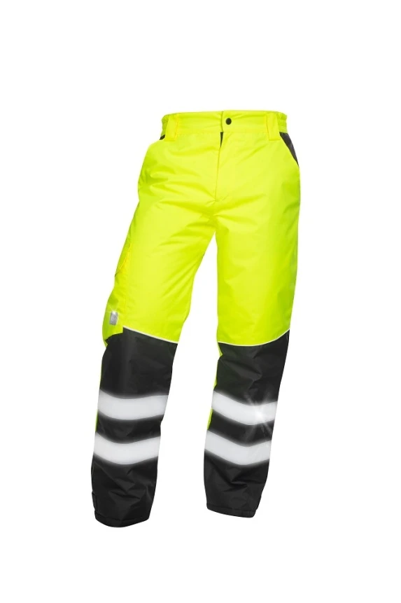 Îmbrăcăminte REFLECTORIZANTĂ (HI-VIS) - HOWARD, Pantaloni HI-VIS de iarnă din poliester Oxford 150 g/mp cu acoperire PU, izolație termică 160 g/mp