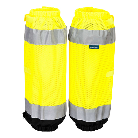 IMBRACAMINTE - HV389, Ghetre reflectorizante din poliester 100%, țesătură tip plasă, 110 g/mp