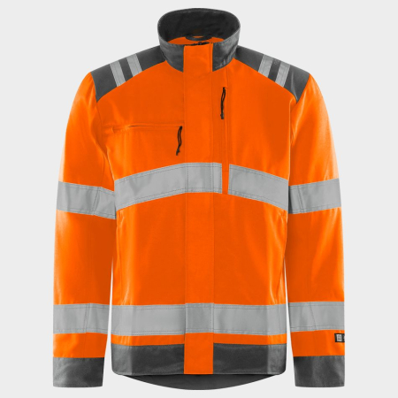 Jachete reflectorizante (HI-VIS) - GREEN, Jachetă de lucru HI-VIS din bumbac și poliester, 240 g/mp