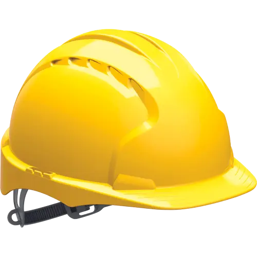 CĂȘTI DE PROTECȚIE - JSP EVO2, Cască de protecție pentru electricieni, calotă din polietilenă HD, suspensie din plastic cu fixare în 6 puncte, reglare cu clips (Slip Ratchet)