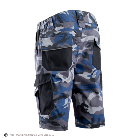 KAMMO, Bermude din twill bumbac-poliester-elastan, întărituri Oxford, croială slim fit, 270 g/mp [1]