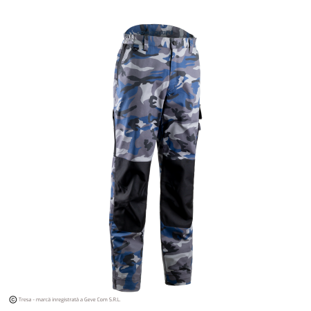 Pantaloni standard - KAMMO, Pantaloni în talie din twill bumbac-poliester-elastan, întărituri Oxford, croială slim fit, 270 g/mp