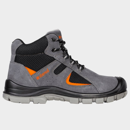 Bocanci de protecție S1 - KASTOR 2.0 MID S1, Bocanci de protecție din piele velur și material textil, bombeu metalic