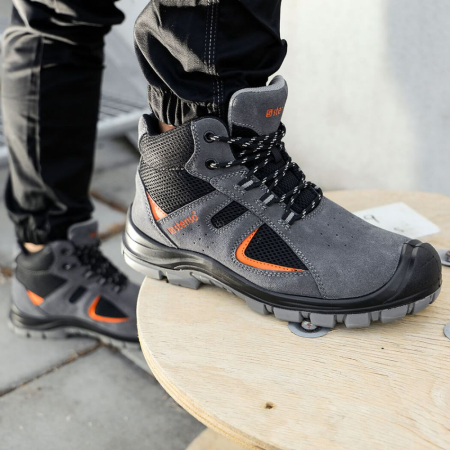 KASTOR 2.0 MID S1, Bocanci de protecție din piele velur și material textil, bombeu metalic [1]