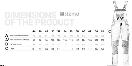 KASTOR STRETCH, Pantaloni cu pieptar din poliester, bumbac și spandex, 250 g/mp [7]