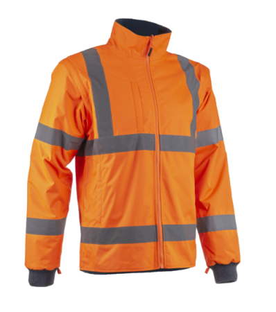 Jachete reflectorizante (HI-VIS) - KAZAN, Jachetă de înaltă vizibilitate 2 în 1 din poliester Oxford reciclat GRS, căptușeală polar 280 g/mp